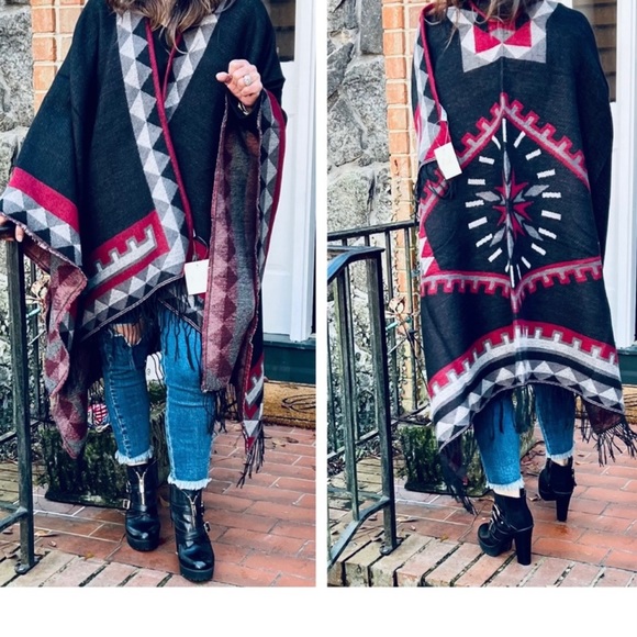 Poncho shawl - Picture 2 of 2